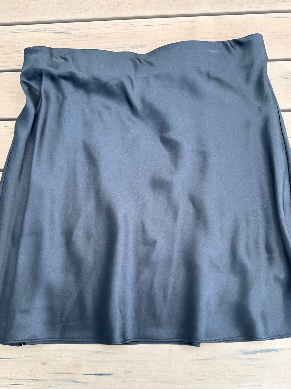 Quince 100% washable silk skirt A-Line Satin Skirt - Black